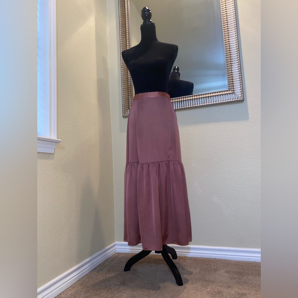Topshop Dusty Rose Maxi Skirt - Picture 3 of 10